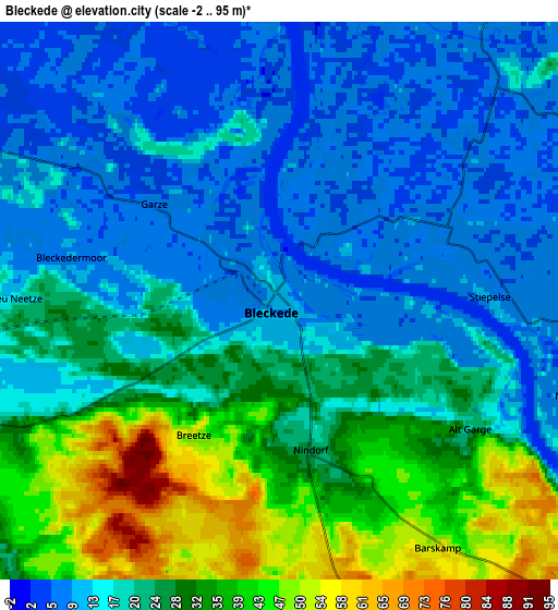 Zoom OUT 2x Bleckede, Germany elevation map