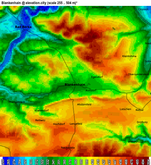 Zoom OUT 2x Blankenhain, Germany elevation map