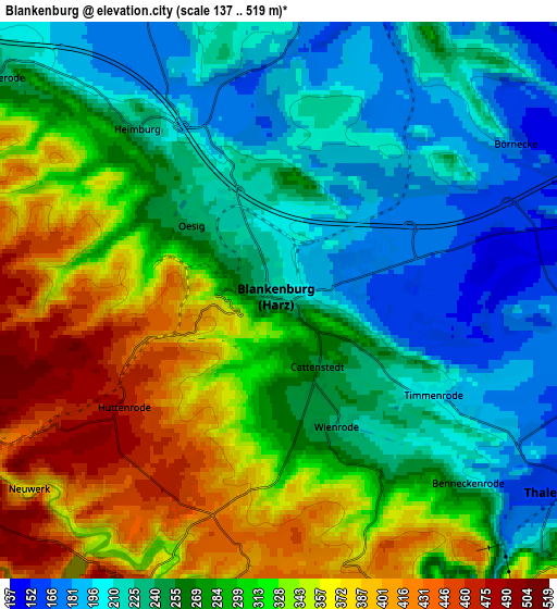 Zoom OUT 2x Blankenburg, Germany elevation map