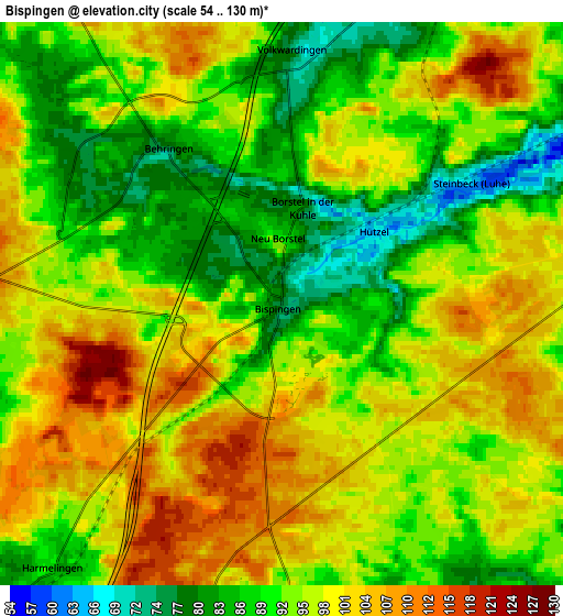 Zoom OUT 2x Bispingen, Germany elevation map