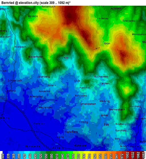 Zoom OUT 2x Bernried, Germany elevation map