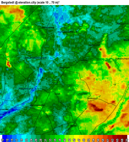 Zoom OUT 2x Bergstedt, Germany elevation map