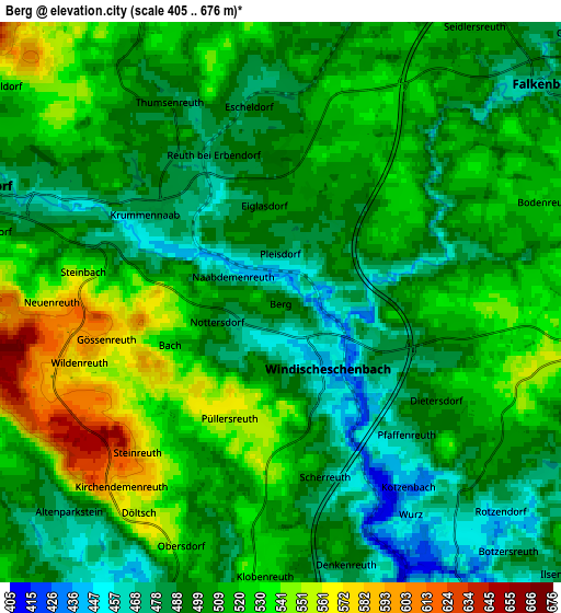 Zoom OUT 2x Berg, Germany elevation map