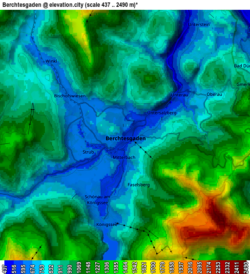 Zoom OUT 2x Berchtesgaden, Germany elevation map