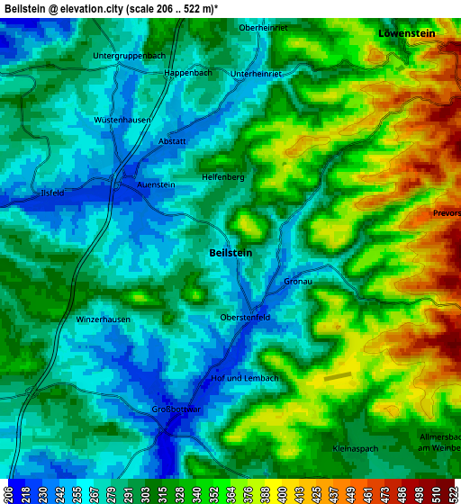 Zoom OUT 2x Beilstein, Germany elevation map