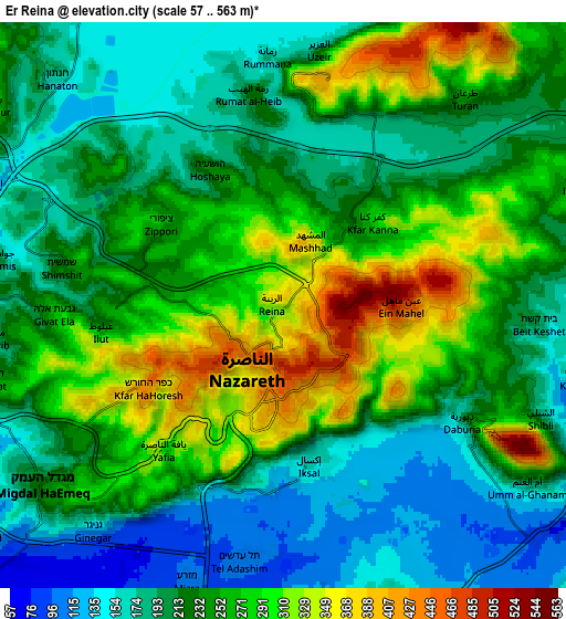 Zoom OUT 2x Er Reina, Israel elevation map