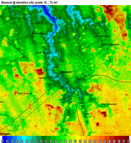 Zoom OUT 2x Bassum, Germany elevation map