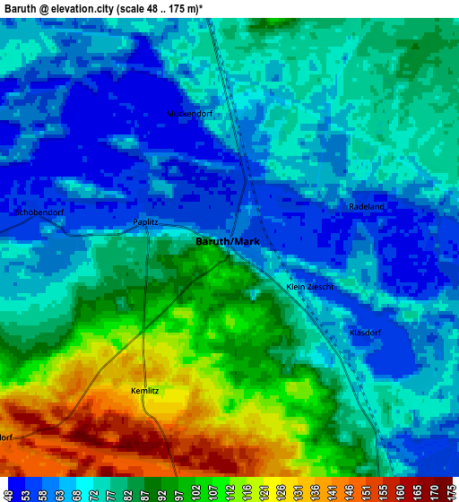 Zoom OUT 2x Baruth, Germany elevation map