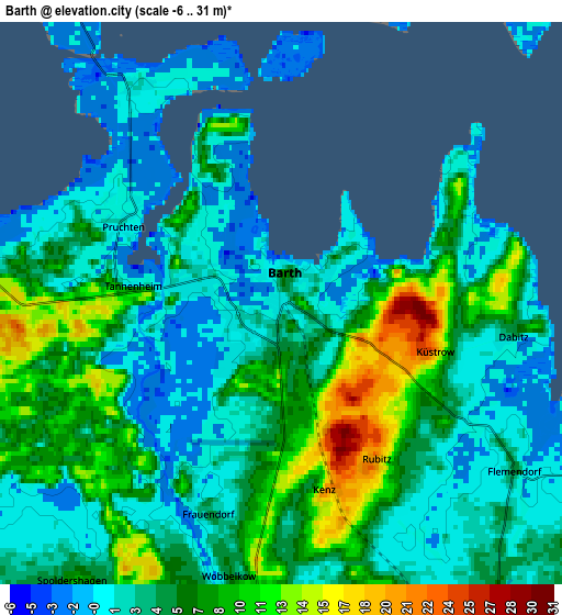 Zoom OUT 2x Barth, Germany elevation map