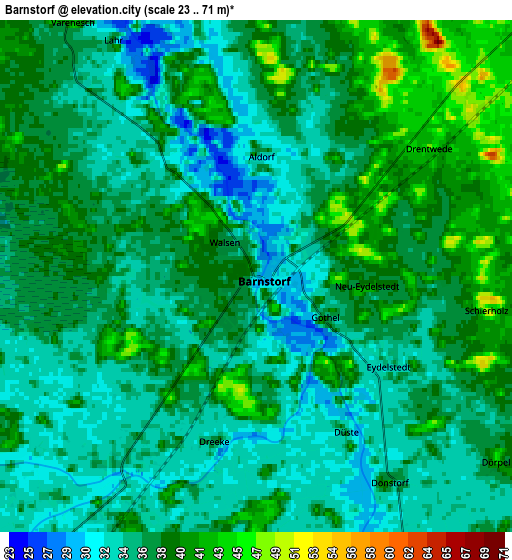 Zoom OUT 2x Barnstorf, Germany elevation map