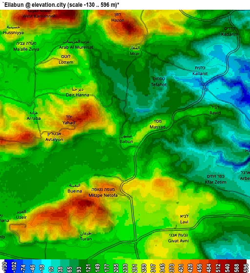 Zoom OUT 2x ‘Eilabun, Israel elevation map