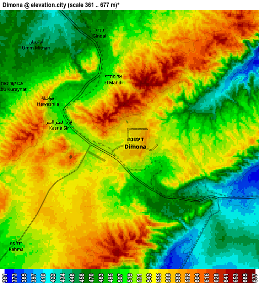 Zoom OUT 2x Dimona, Israel elevation map