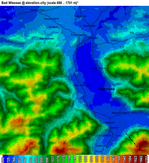 Zoom OUT 2x Bad Wiessee, Germany elevation map