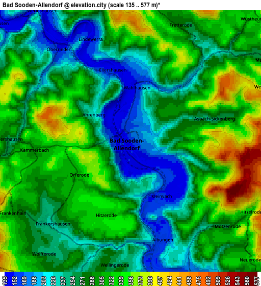 Zoom OUT 2x Bad Sooden-Allendorf, Germany elevation map