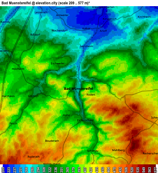 Zoom OUT 2x Bad Münstereifel, Germany elevation map