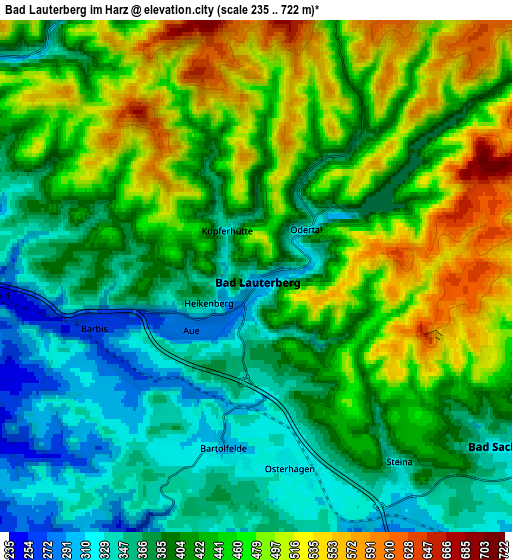 Zoom OUT 2x Bad Lauterberg im Harz, Germany elevation map