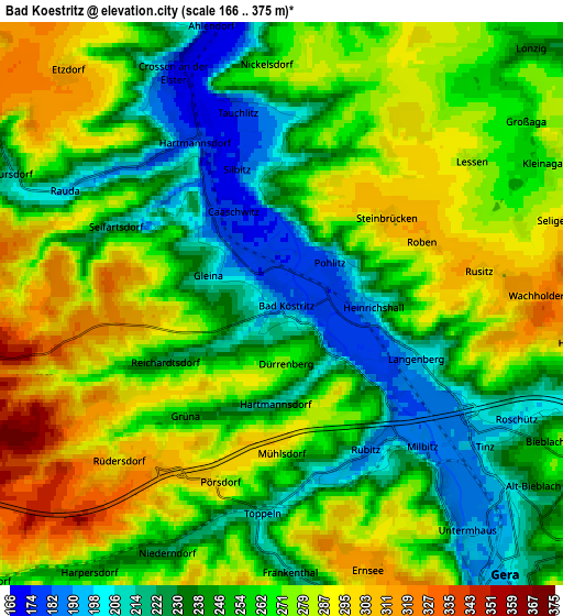 Zoom OUT 2x Bad Köstritz, Germany elevation map