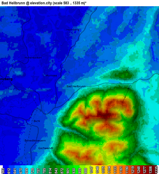 Zoom OUT 2x Bad Heilbrunn, Germany elevation map