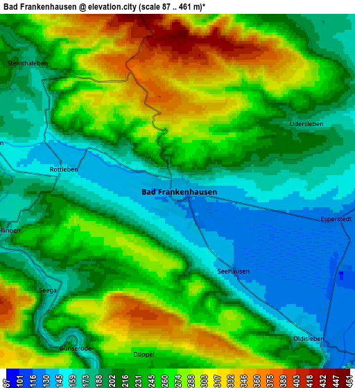 Zoom OUT 2x Bad Frankenhausen, Germany elevation map