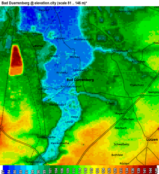 Zoom OUT 2x Bad Dürrenberg, Germany elevation map