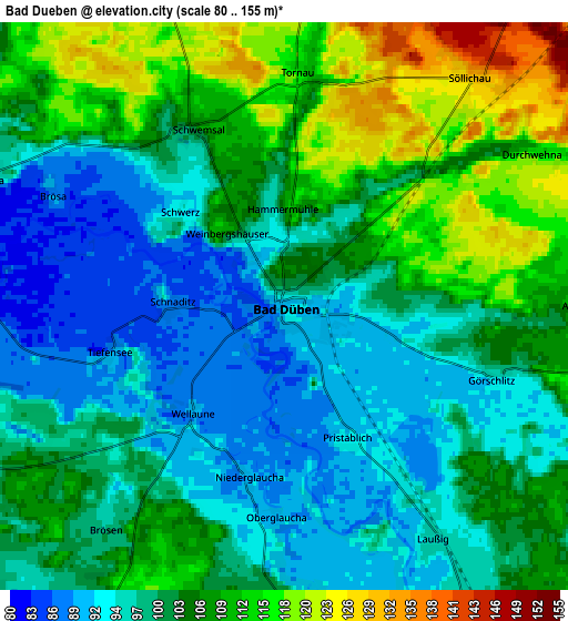 Zoom OUT 2x Bad Düben, Germany elevation map