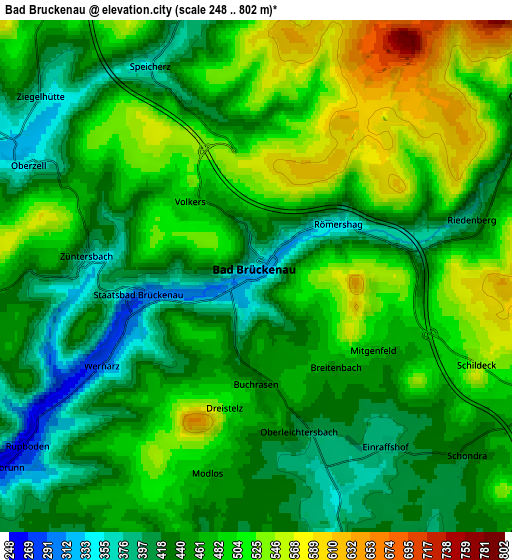 Zoom OUT 2x Bad Brückenau, Germany elevation map