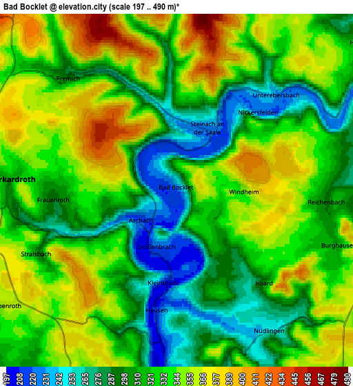 Zoom OUT 2x Bad Bocklet, Germany elevation map