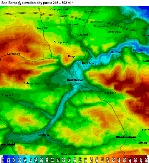 Zoom OUT 2x Bad Berka, Germany elevation map