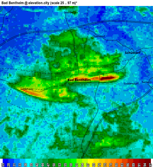 Zoom OUT 2x Bad Bentheim, Germany elevation map