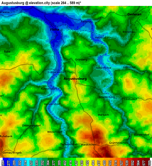 Zoom OUT 2x Augustusburg, Germany elevation map