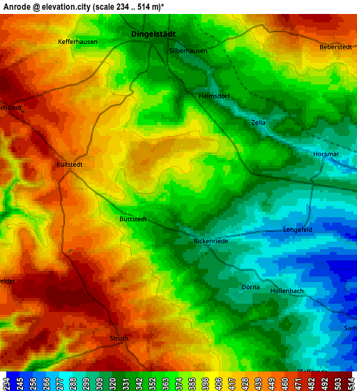 Zoom OUT 2x Anrode, Germany elevation map