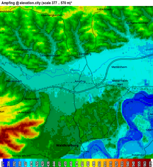 Zoom OUT 2x Ampfing, Germany elevation map