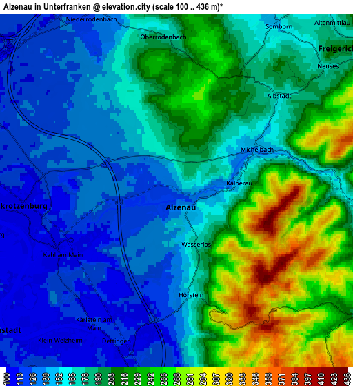 Zoom OUT 2x Alzenau in Unterfranken, Germany elevation map