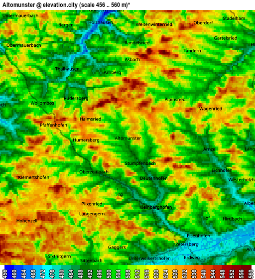 Zoom OUT 2x Altomünster, Germany elevation map