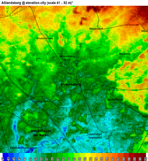 Zoom OUT 2x Altlandsberg, Germany elevation map