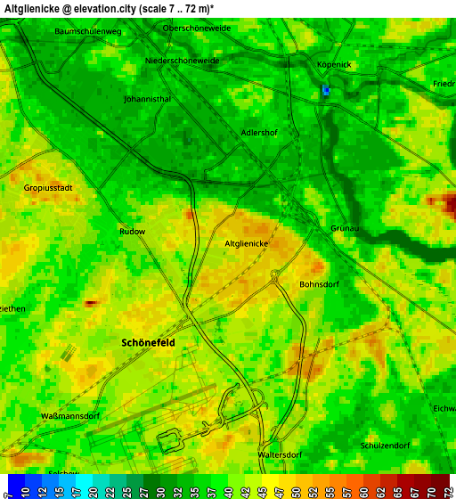 Zoom OUT 2x Altglienicke, Germany elevation map