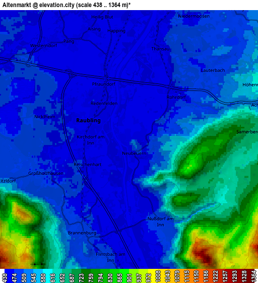 Zoom OUT 2x Altenmarkt, Germany elevation map