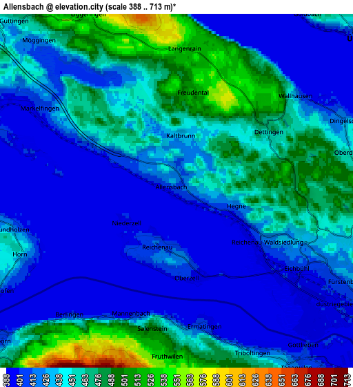 Zoom OUT 2x Allensbach, Germany elevation map