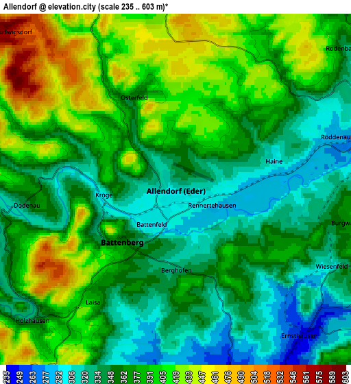 Zoom OUT 2x Allendorf, Germany elevation map