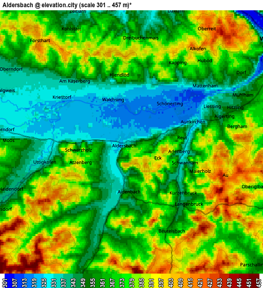 Zoom OUT 2x Aldersbach, Germany elevation map