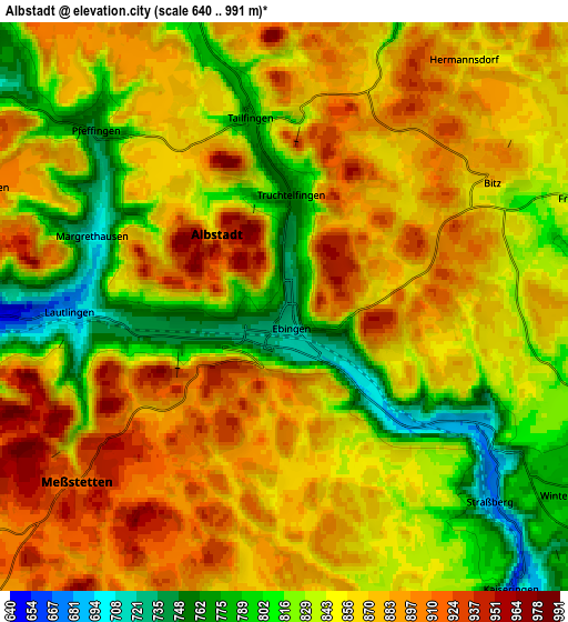 Zoom OUT 2x Albstadt, Germany elevation map