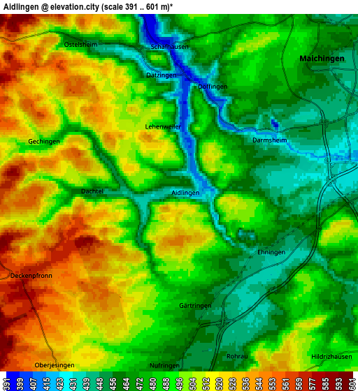 Zoom OUT 2x Aidlingen, Germany elevation map