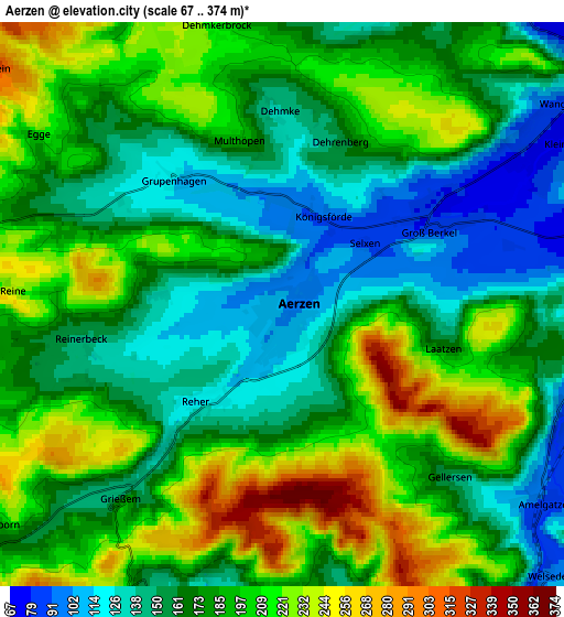 Zoom OUT 2x Aerzen, Germany elevation map