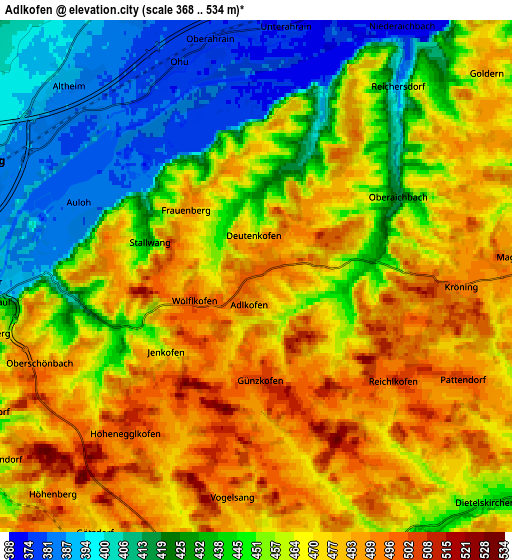 Zoom OUT 2x Adlkofen, Germany elevation map