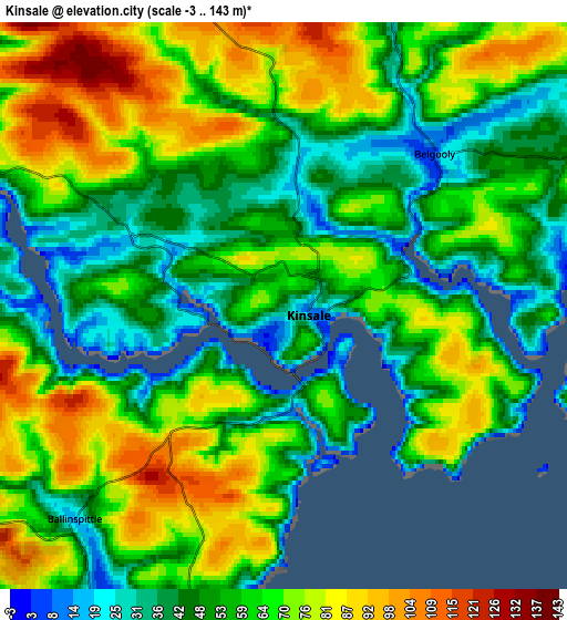 Zoom OUT 2x Kinsale, Ireland elevation map