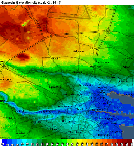 Zoom OUT 2x Glasnevin, Ireland elevation map