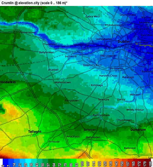 Zoom OUT 2x Crumlin, Ireland elevation map