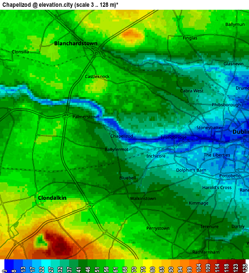 Zoom OUT 2x Chapelizod, Ireland elevation map