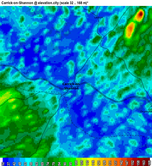 Zoom OUT 2x Carrick-on-Shannon, Ireland elevation map