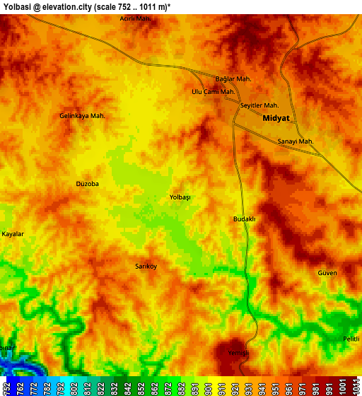 Zoom OUT 2x Yolbaşı, Turkey elevation map